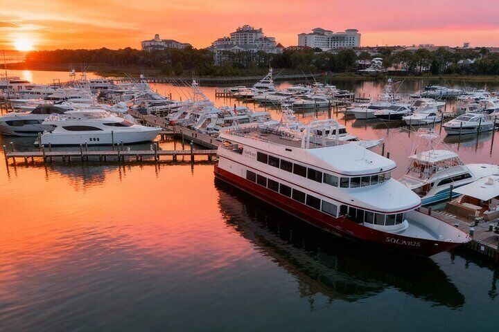 Sunset Dinner Cruise aboard SOLARIS, cruising from the Baytowne Marina in Sandestin.