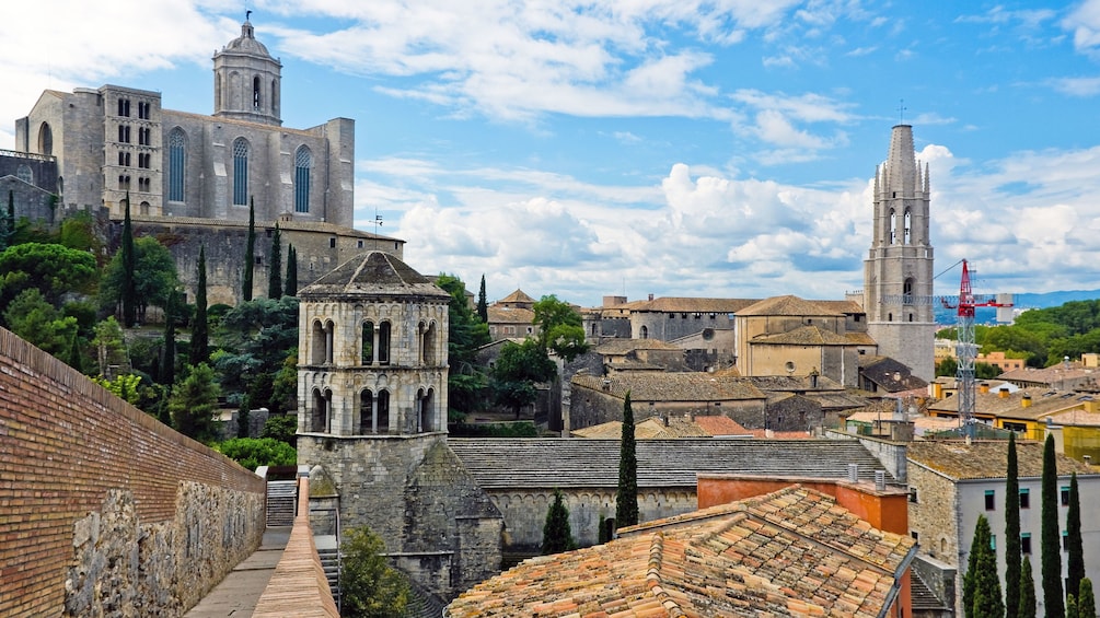 View of the city of Girona and cathedral