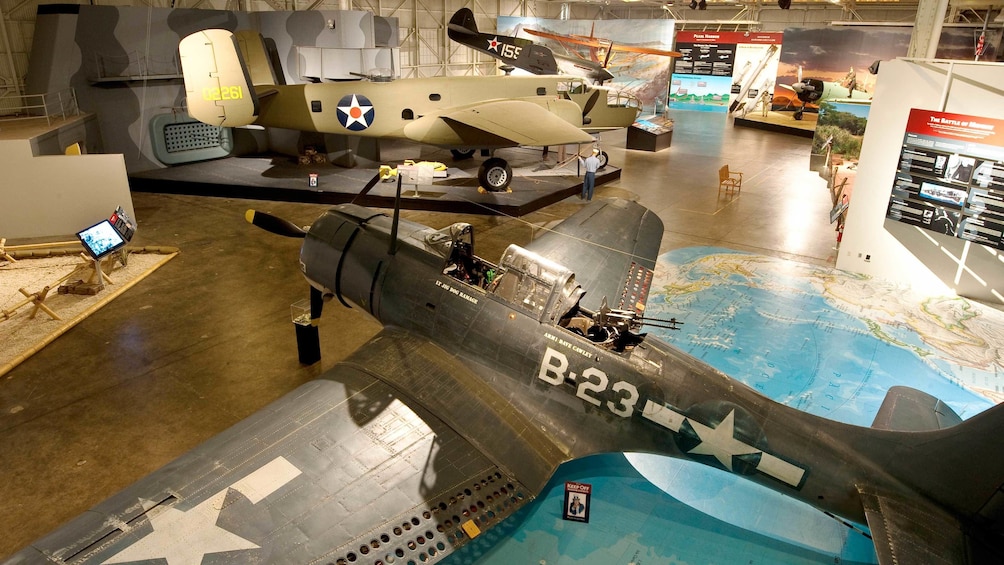 View of the planes inside the Pacific Aviation Museum in Oahu 
