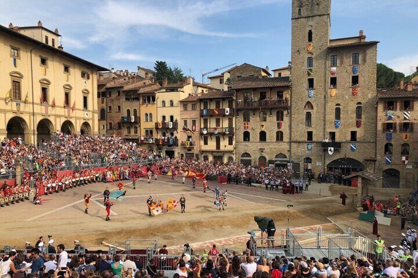 Piazza Grande in Arezzo - the Giostra del Saracino Flag Throwers