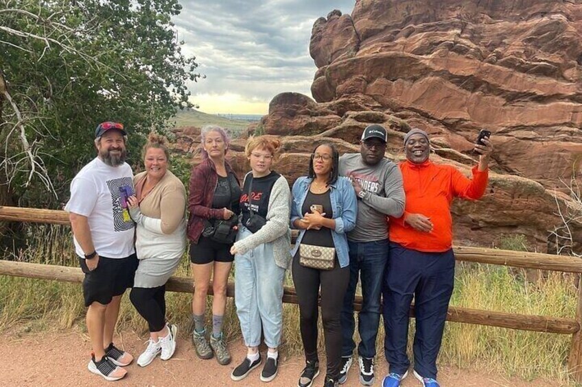 Group picture at red rocks Park and amphitheater