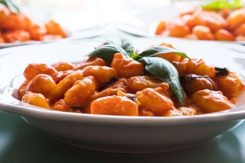 Gnocchi and Italian Ice Cream Course with Lunch or Dinner