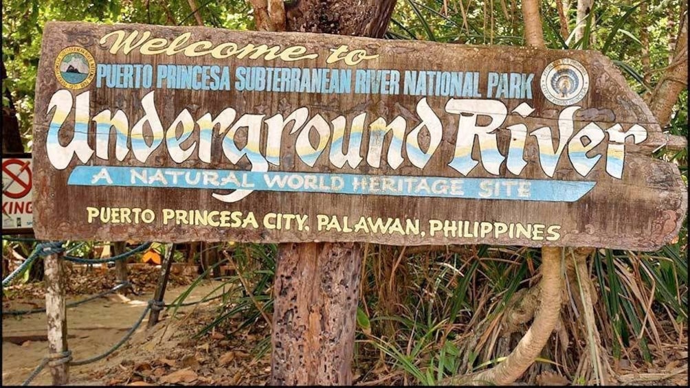 Underground River sign in the Philippines