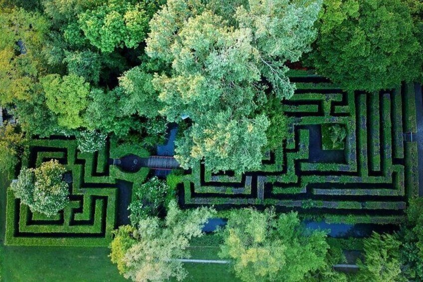 Labyrinth of the Castle of San Pelagio - aerial view