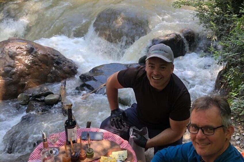 A wine pairing at side of the river
