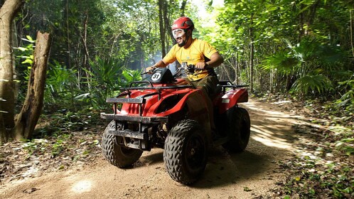 Guided Tour to Native Park Playa del Carmen with quad bike, Ziplines and Ce...