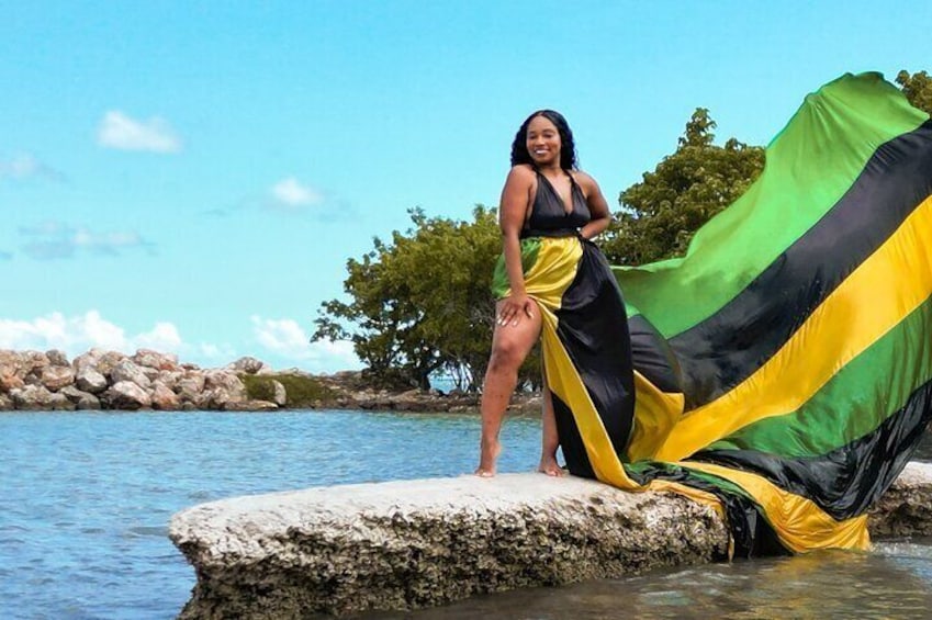 Flying Dress Kayak Drone Photo Shoot in Montego Bay 