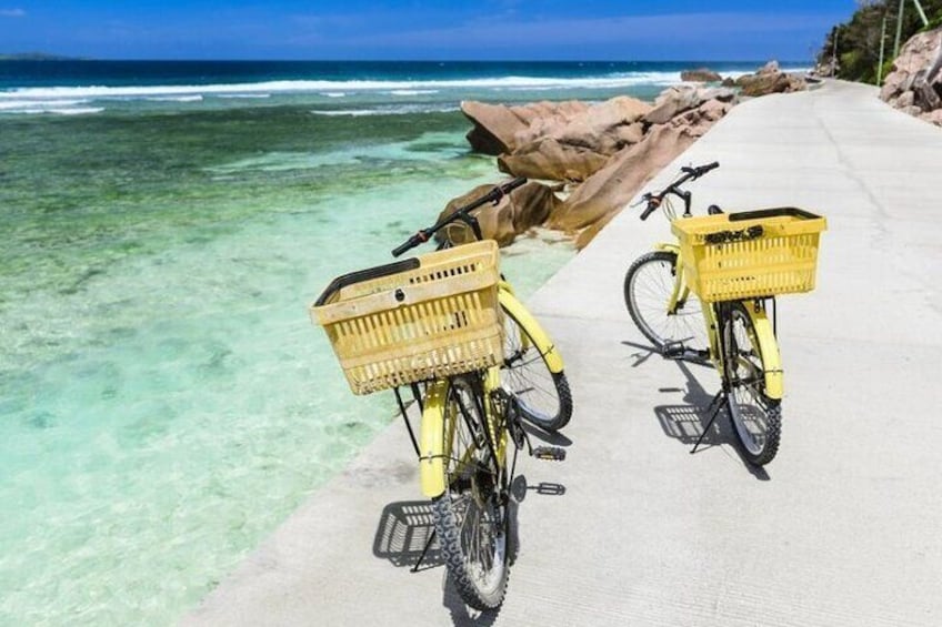 Bicycle rides on la digue island 