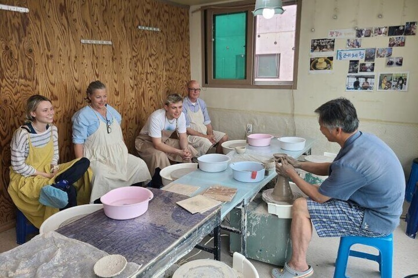hands-on pottery-making session