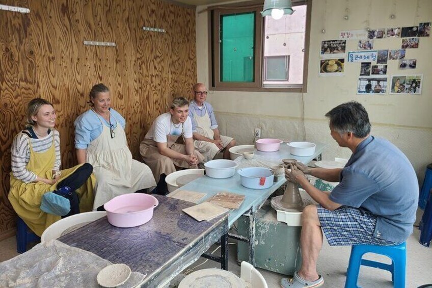 hands-on pottery-making session