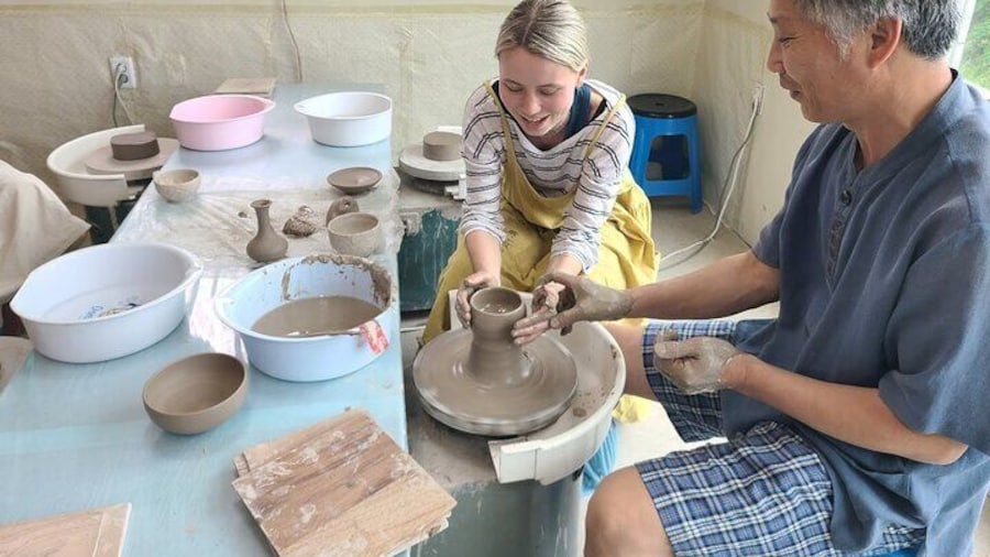 hands-on pottery-making session