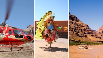 Grand Canyon West Rim Helicopter, Coach & Boat Tour with Optional Skywalk
