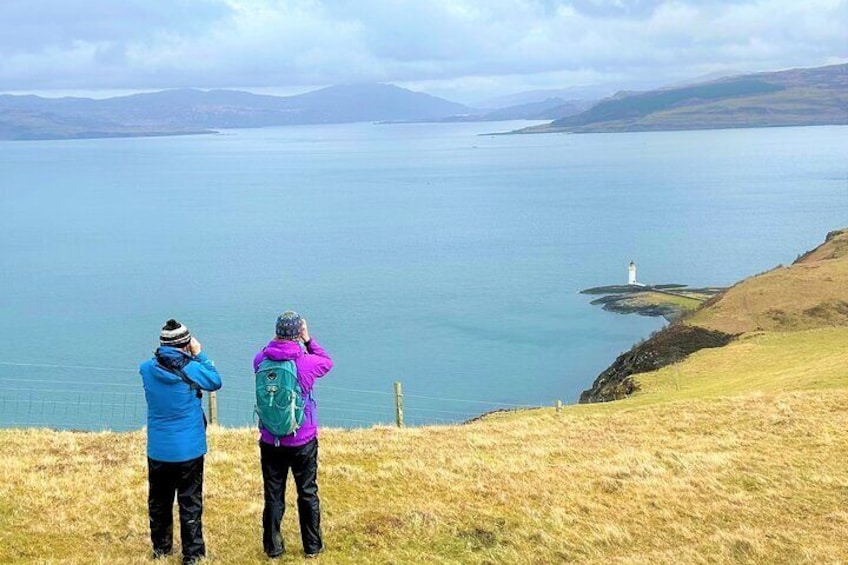 Gazing out towards distant Rubha nan Gall Lighthouse