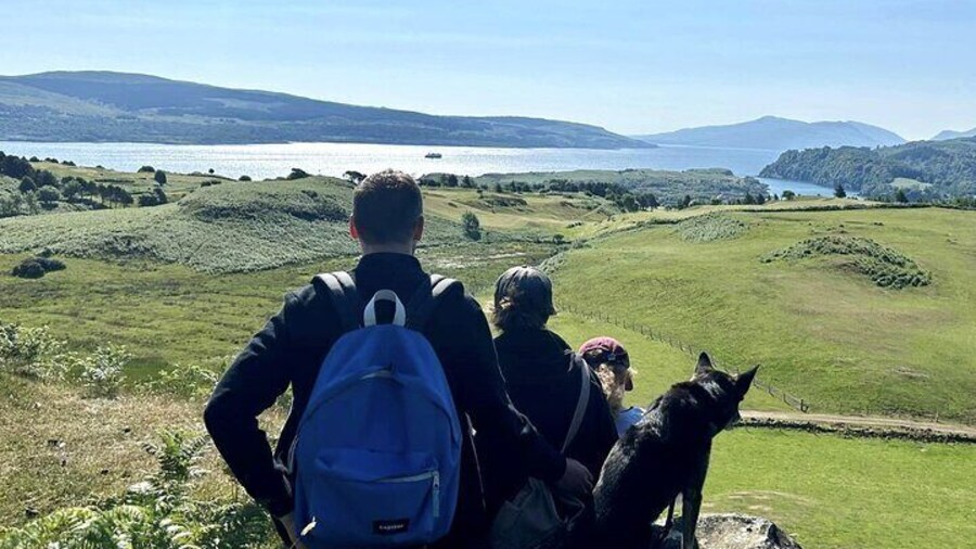 Looking down the Sound of Mull from the hill at The Fauld