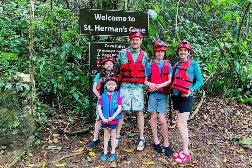 St. Herman's Cave Tubing with swimming in the Inland Blue Hole 