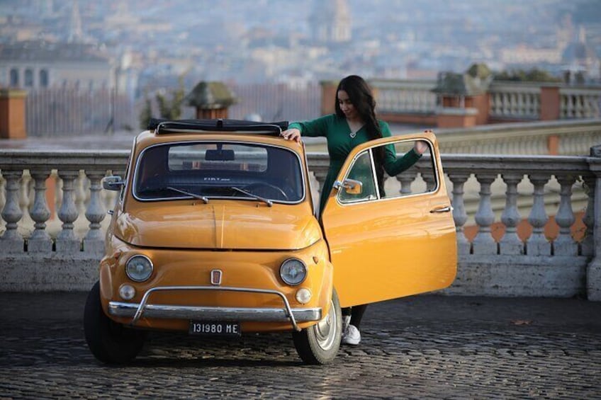 Fontana Acqua Paola with Hajar , Fiat Vintage City photo tour , 23.12.2023