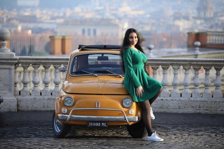 Fontana Acqua Paola with Hajar , Fiat Vintage City photo tour , 23.12.2023