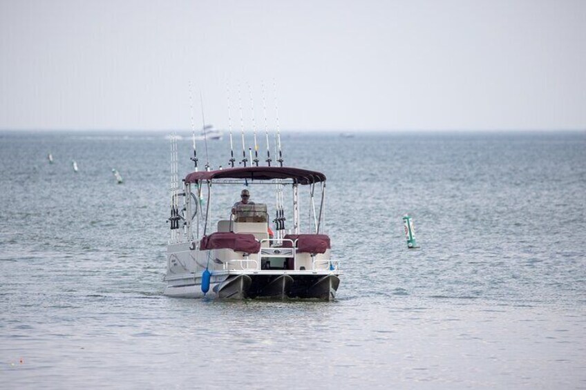 Our charter boat- very comfortable for fishing or for excursion.