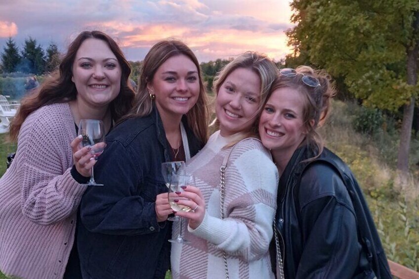 Sunset and some wine flights with the Stars at Hawthorne Vineyards here in Traverse City Michigan