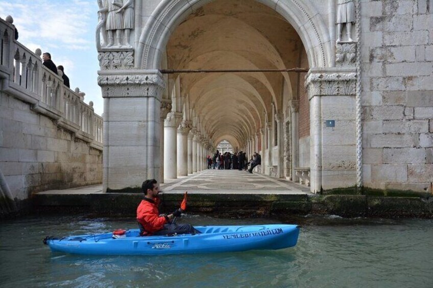 Paddling in the canals of Venice