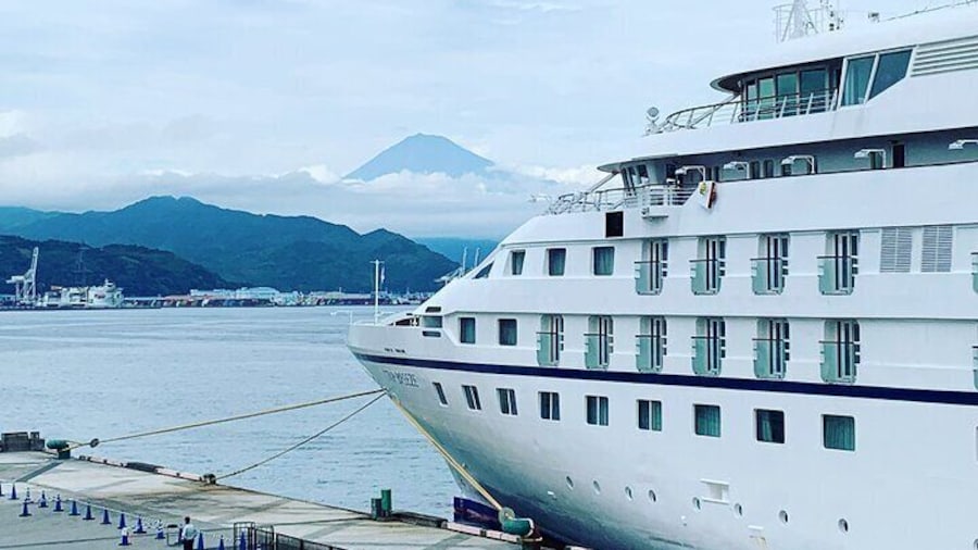 A cruise ship and Mt.Fuji