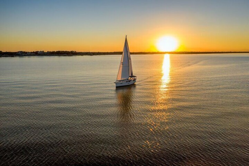 Sunset sails are so peaceful.