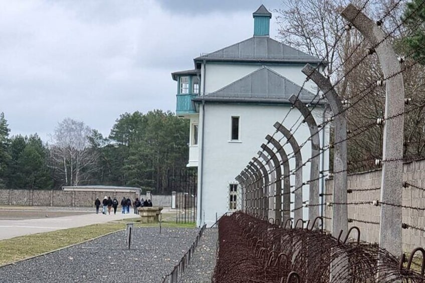 Barbed wire around the camp