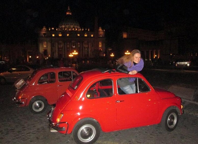 Picture 2 for Activity Rome: Romantic Night Tour by Classic Fiat 500