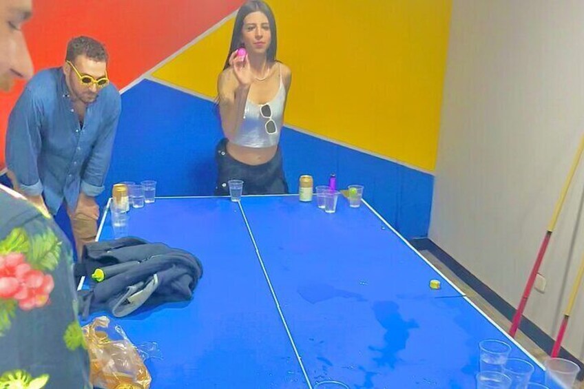 The famous beer pong! 