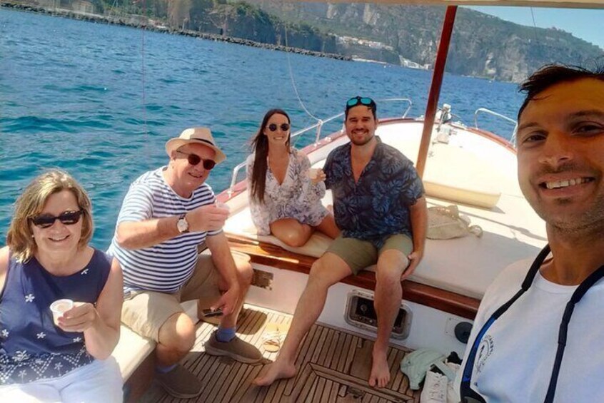 Sorrento Coast Cruise in Typical Gozzo with Limoncello Tasting