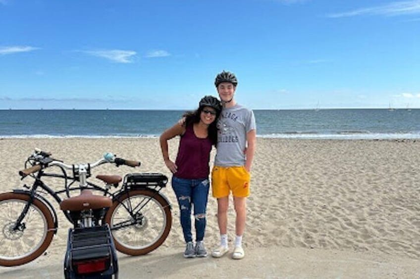 Larissa & son at beach