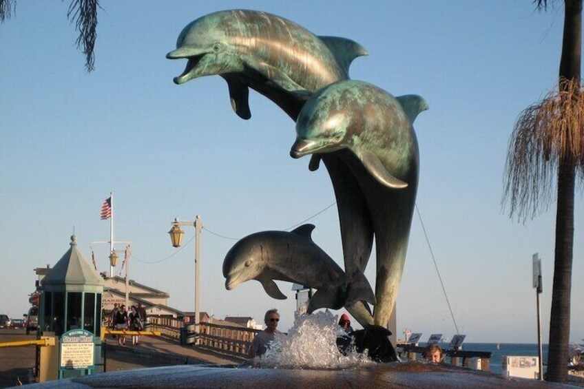 Dolphin fountain at Stearns Wharf