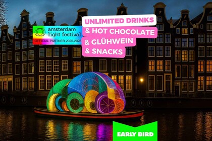 Amsterdam: Light Festival Cruise + Stroopwafel & Hot Choco