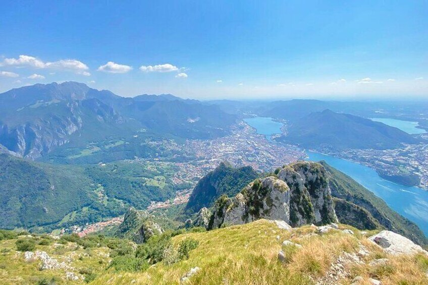 The panoramic view over Lecco and the Padana Plain