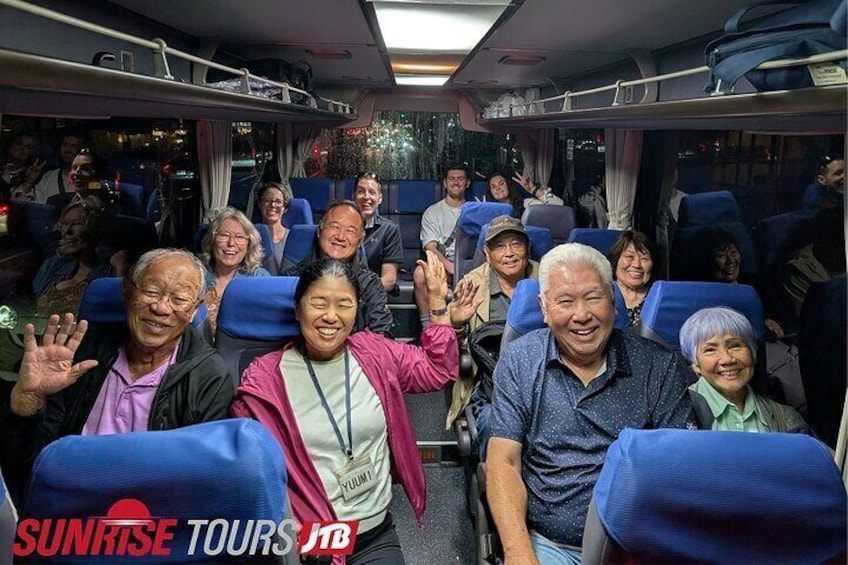 Onboard the tour bus