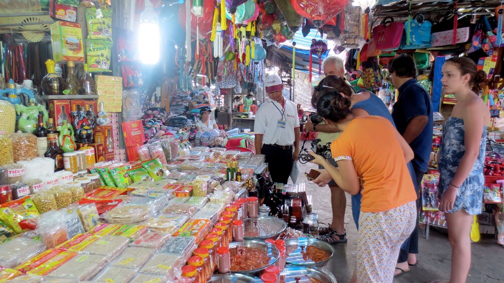 Night street market in Hue, Vietnam 