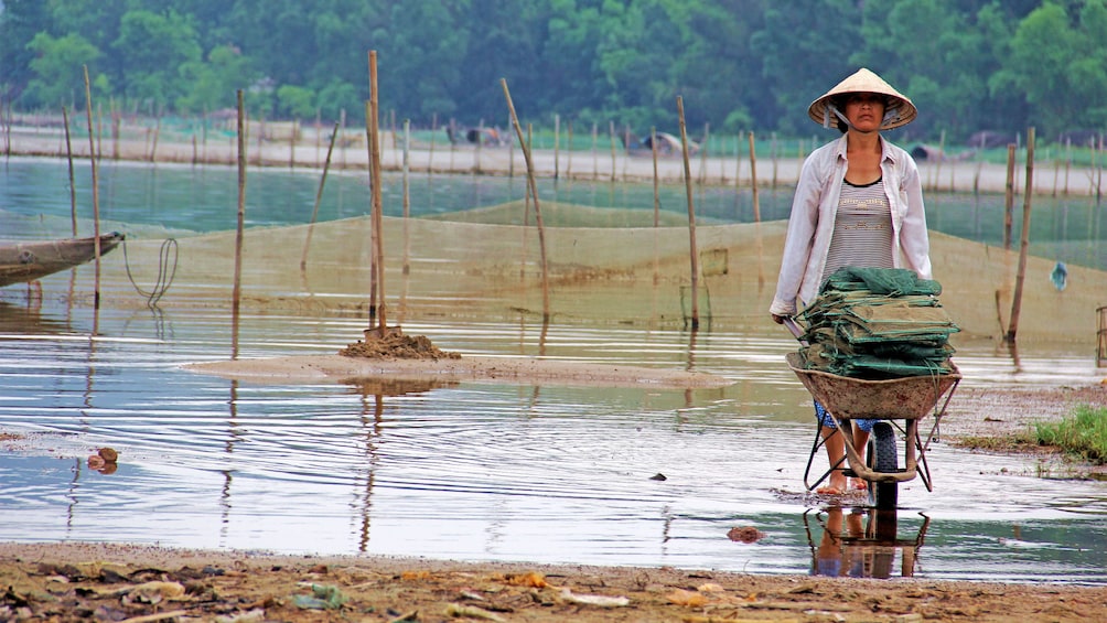 A local woman working in Hue, Vietnam 