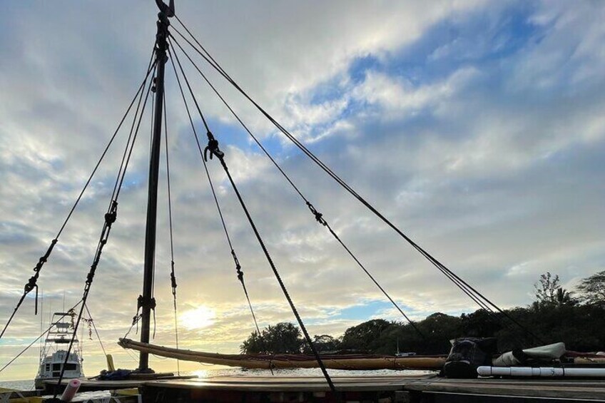 Beautiful sunrises and sunsets are perfectly unobstructed from the deck of our canoe