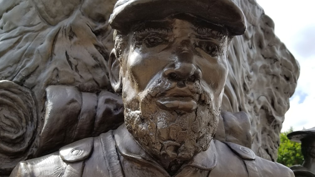 Close up of face of civil war statue in Washington D.C.