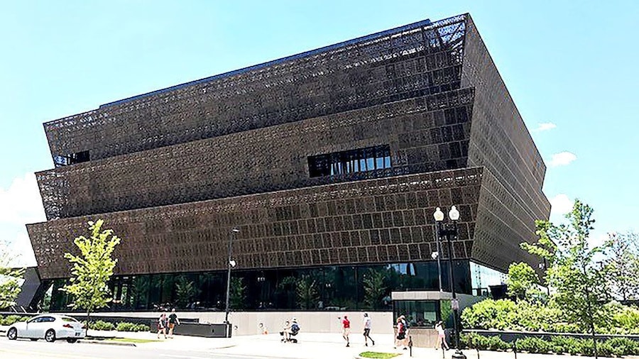 Exterior of the African American Museum in Washington D.C.