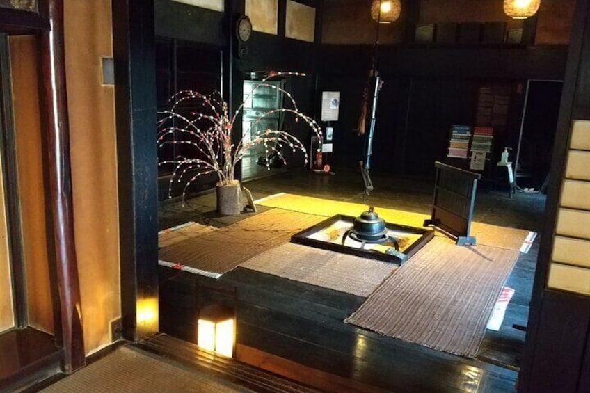 Living room of the thatched roof house