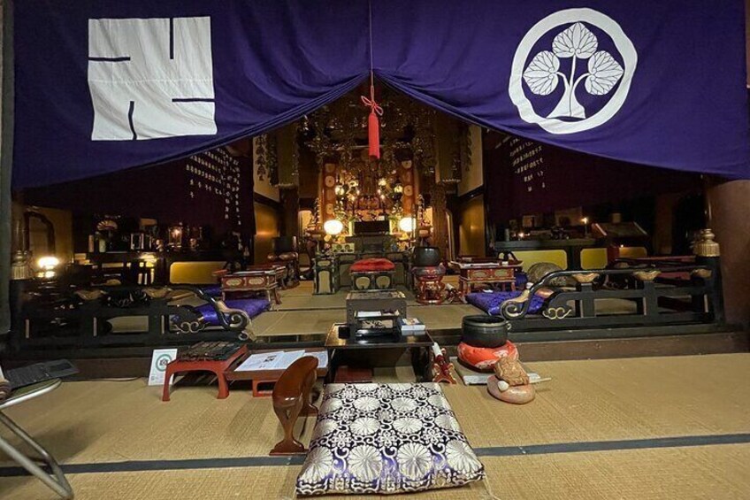 Buddhism morning prayer ceremony in Takayama