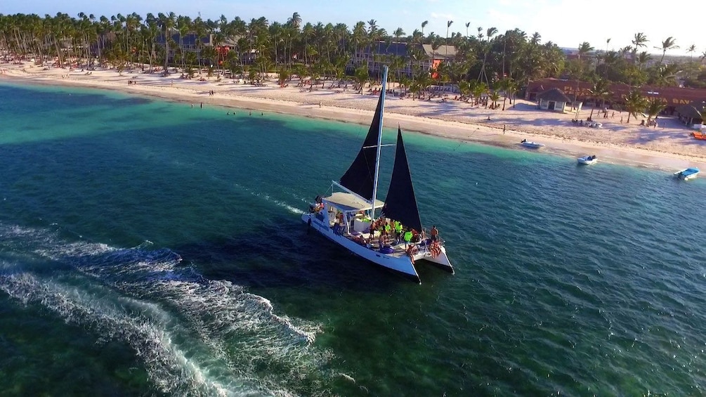 Catamaran near beach in Punta Cana