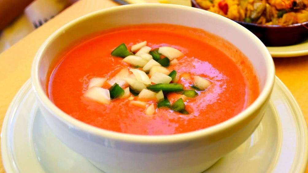 Show item 3 of 6. Soup during tapas tour in Seville