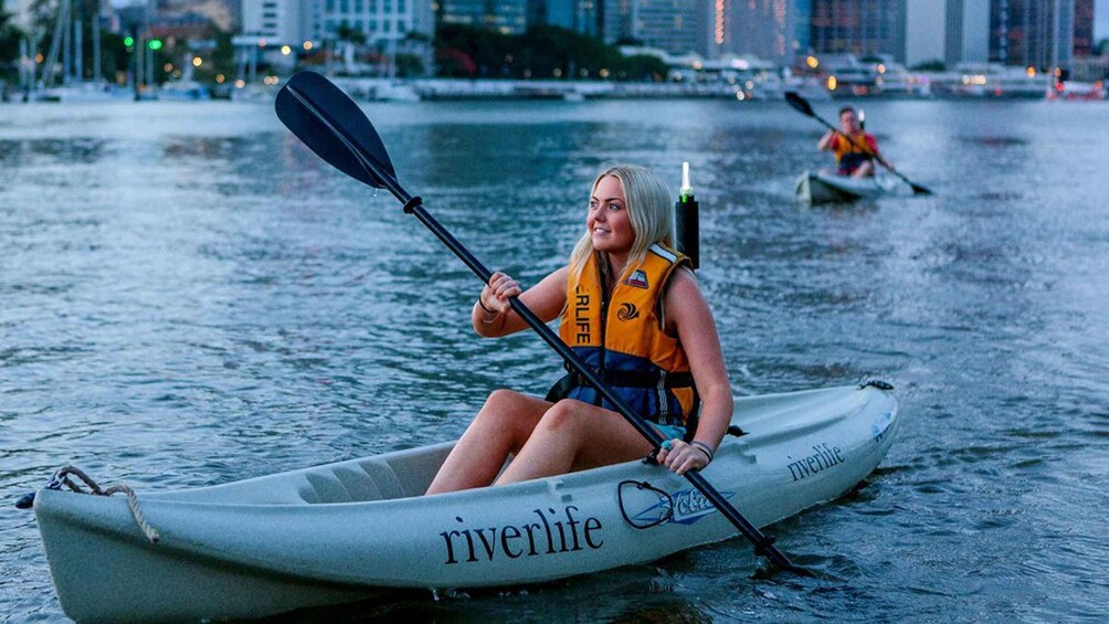 Picture 1 for Activity Brisbane: Illuminated River Night Kayak Tour