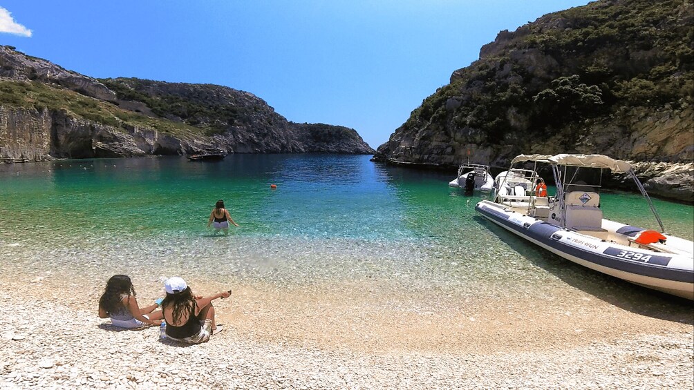 Private Boat Grama Bay & Ionian Caves Explorations