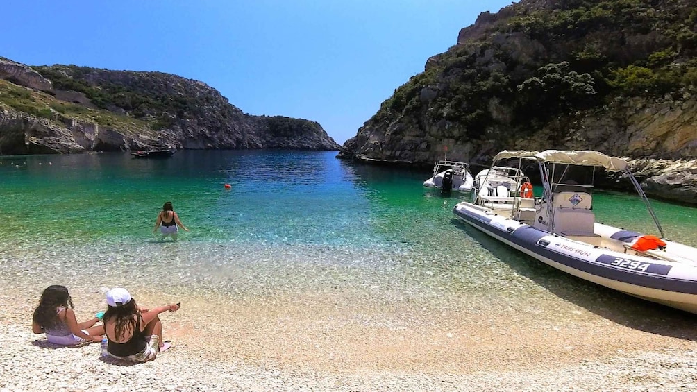 Private Boat Grama Bay & Ionian Caves Explorations