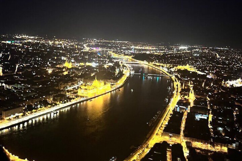 Sightseeing flight over Budapest