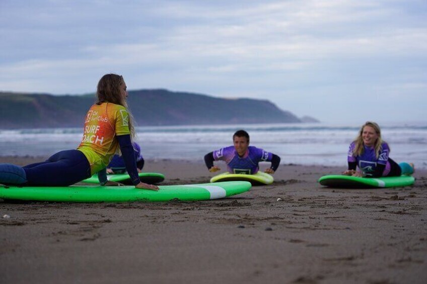 Surf Lesson in Widemouth Bay in Bude Cornwall