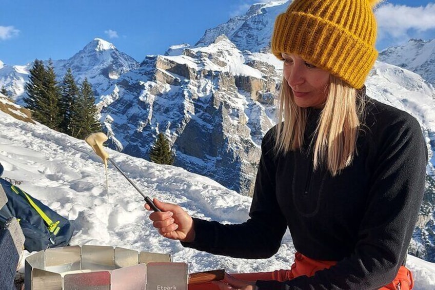 Sledding with Cheese Fondue